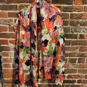 J Crew bright floral scarf